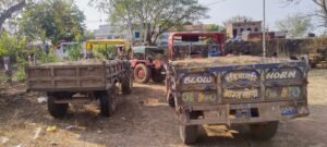 *ग्राम इमलिया  के बयारमा नदी अन्तर्गत खर्राघाट से रेत का अवैध उत्खनन कर परिवहन करते हुए जप्त*