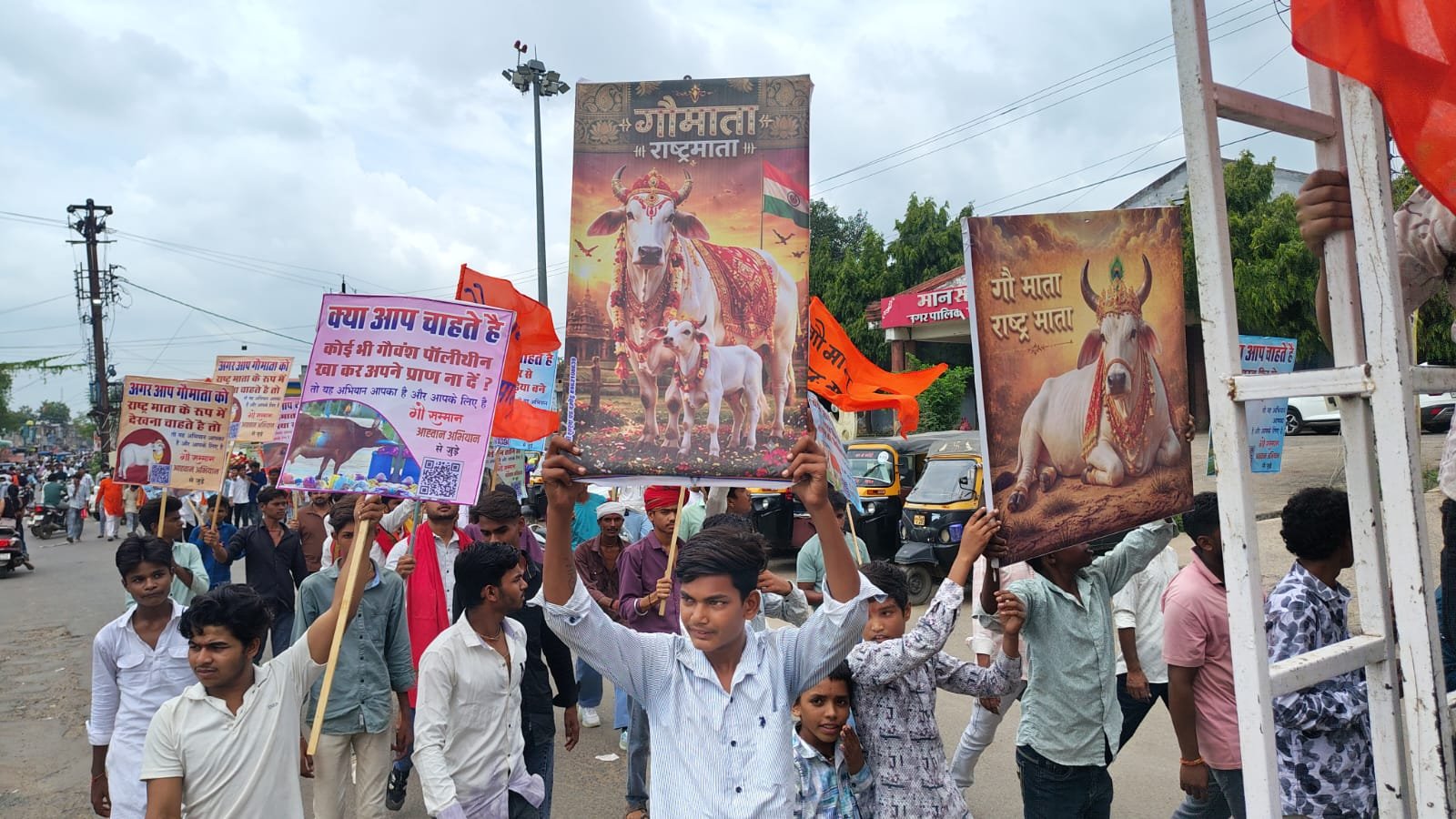 *5 लाख हस्ताक्षरों के साथ गौ माता को राष्ट्र माता का दर्जा देने की मांग दमोह में हजारों गौ भक्तों की विशाल रैली*